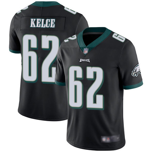 Men Philadelphia Eagles 62 Jason Kelce Black Alternate Vapor Untouchable NFL Jersey Limited Player Football
